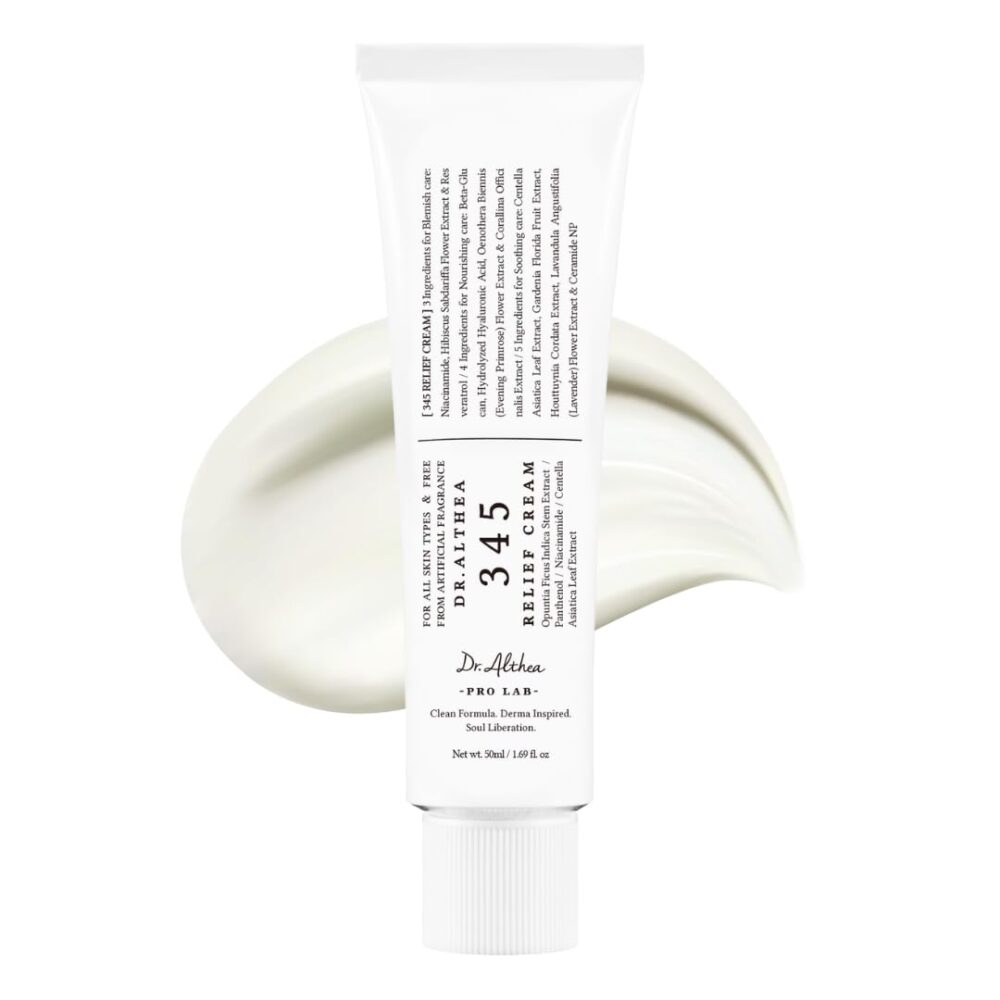 Dr.Althea 345 Relief Cream | Daily Face Moisturizer | Blemish Relief Care | Soothing Recovery & Moisture with Niacinamide, Panthenol | Korean Vegan Skin Care for All Skin Types | 1.7 Fl Oz (Pack of 1)