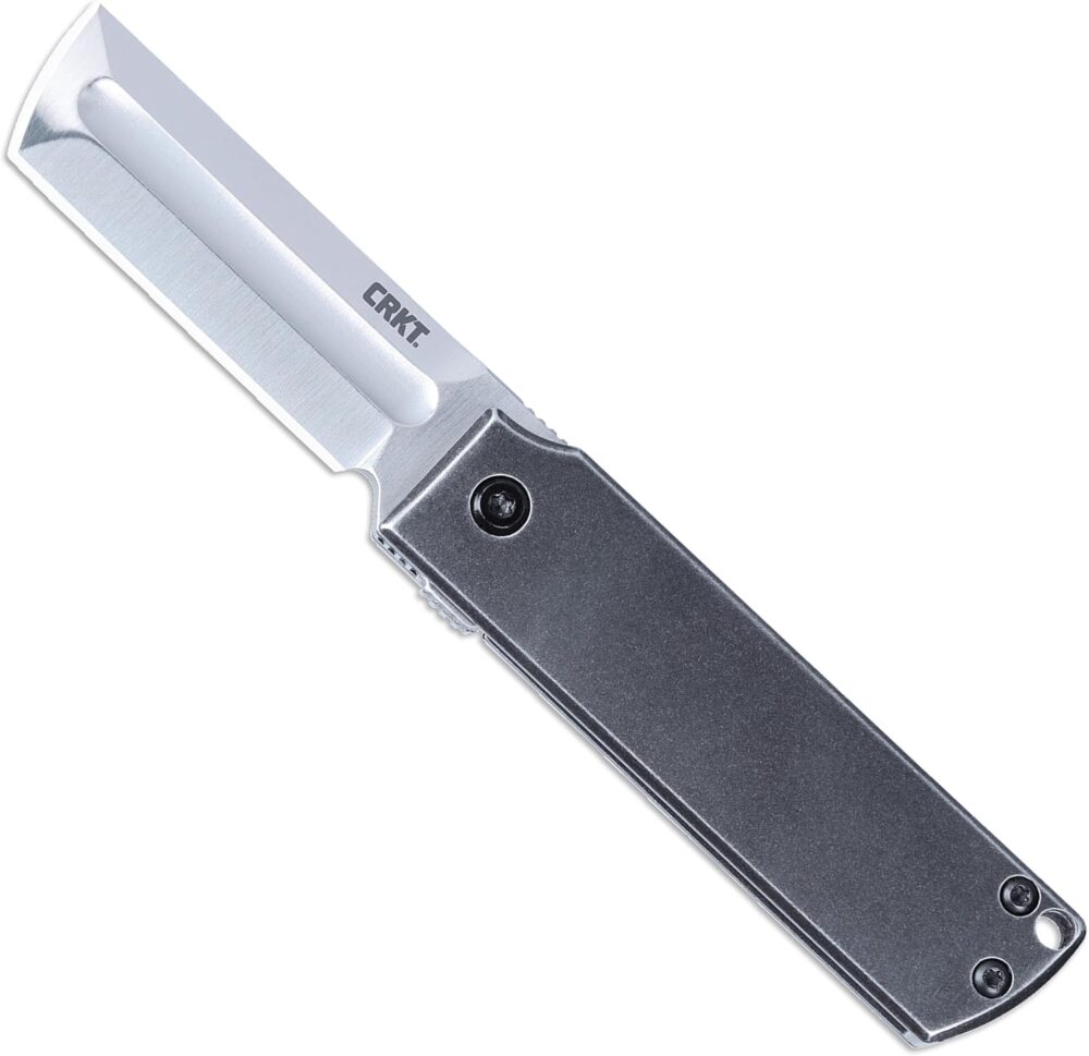 CRKT MinimalX Everyday Carry Folding Knife: Razor Style with 12C27 Steel Blade, Stainless Steel Handle, 5915